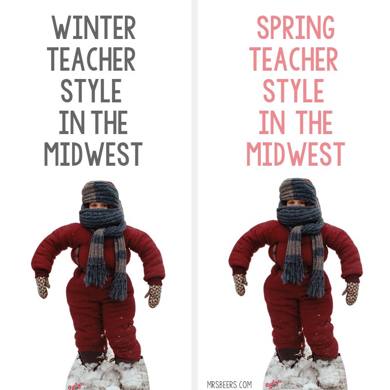 erinbeers3's tweet photo. Hooray! Itโs spring! I am so excited to wear...forget it! ๐งค๐งฃ๐ฅฝ #eternallycold #whattheteacherwears https://t.co/CZLiizFKc5