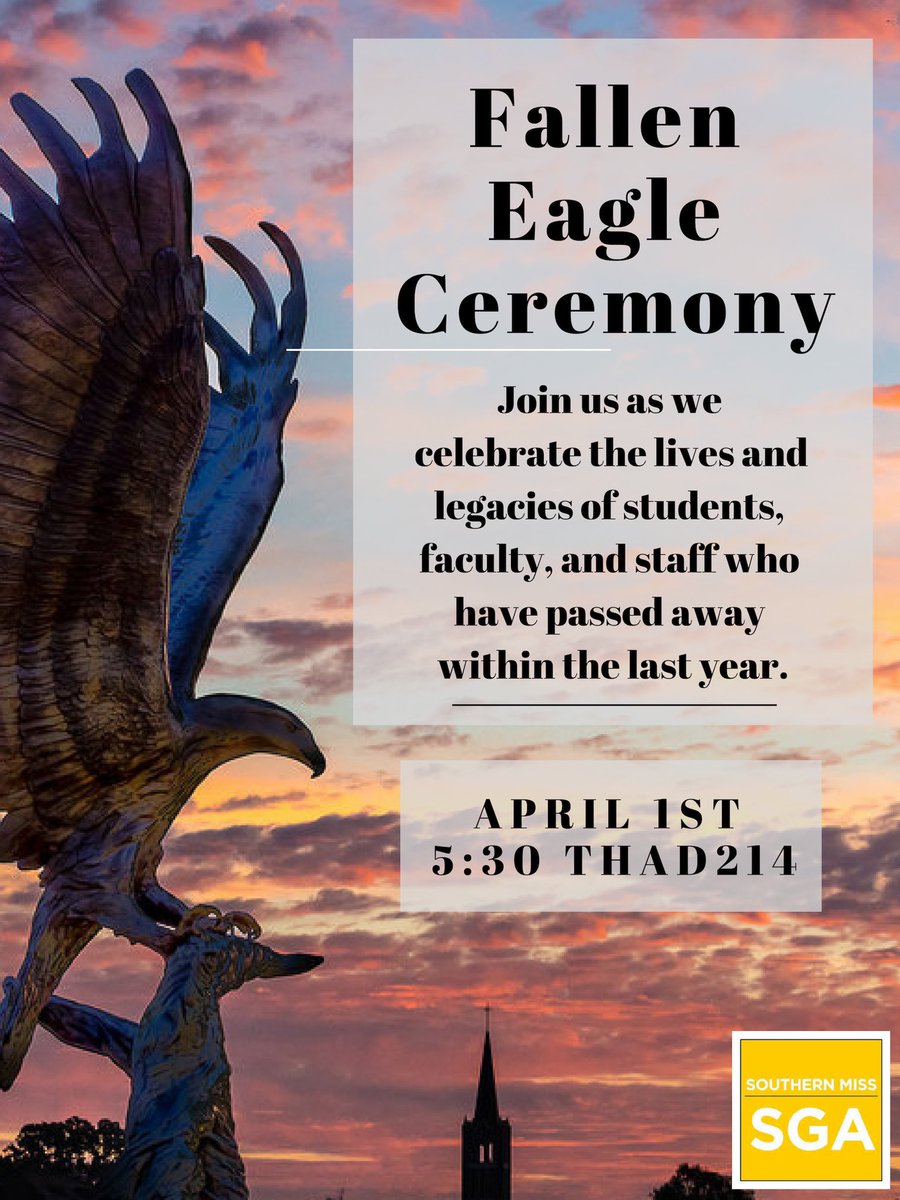 Join us TONIGHT for our annual Fallen Eagle Ceremony. #smttt 🖤💛🦅