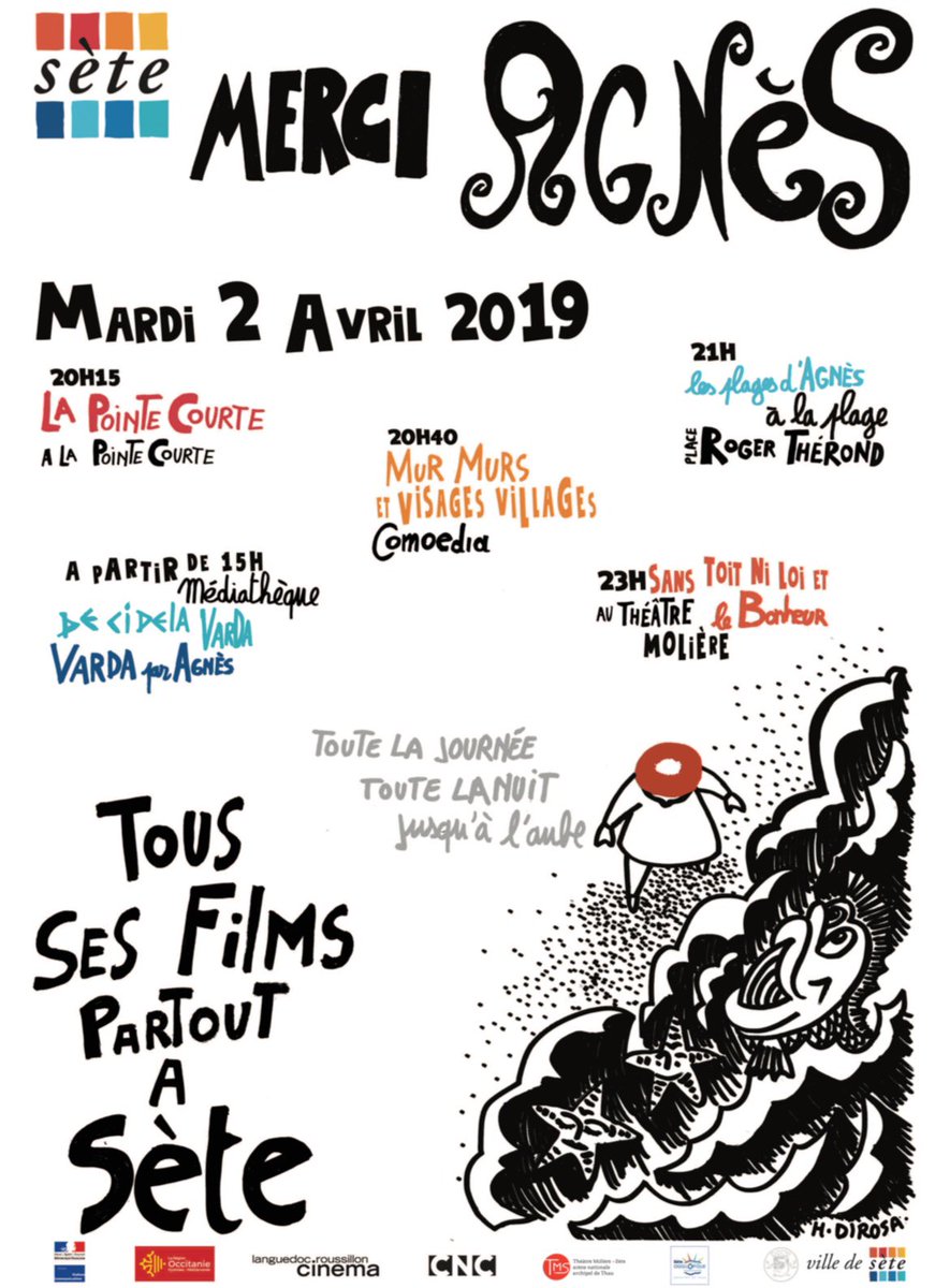 chchanut's tweet photo. MERCI AGNES!! Tous ses films, partout à Sète, toute la journée et jusqu’à l’aube. Et @TMSeteSN bien sûr !
Hommage national avec «Le Bonheur» et «Sans toit ni loi» à l'issue du spectacle de Dada Masilo, Giselle. #AgnèsVarda #MerciAgnes @villedesete https://t.co/QqOzDPJItB