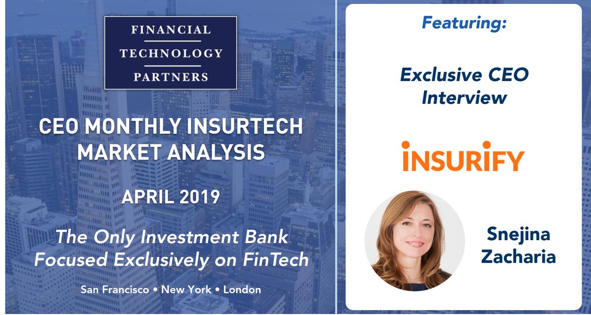Great interview with <a href="/insurify/">insurify</a> co-founder and CEO <a href="/SZachar/">Snejina Zacharia</a> in our monthly InsurTech market briefing -- check it out here: bit.ly/2HRbhkx #InsurTech
