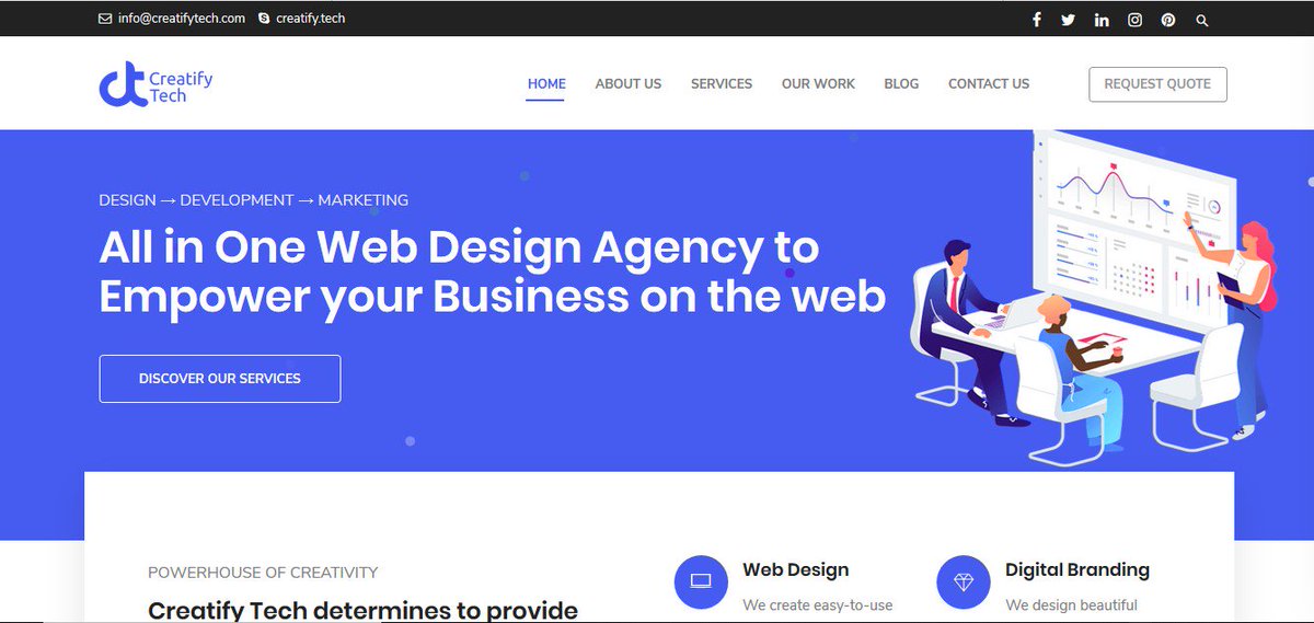 CreatifyTech's tweet image. There is no grand premier or colorful party BUT the website is Launched!! Have a look. We are looking into your kind opinion. Thanks :)
Website link: creatifytech.com
#CreatifyTech #webdesign #develpment #WordPress #launched