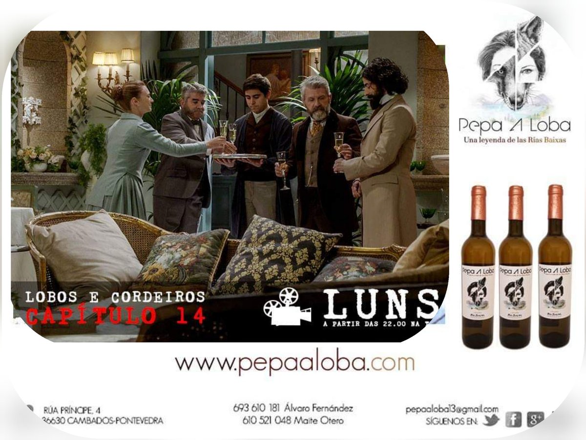 Os luns son de #PepaALoba
#LobosECordeiros14 #tvg 
<a href="/Sabela_aran/">Sabela Arán</a> <a href="/BarbaraGrandio/">Barbara Grandio</a> <a href="/sarasanzz/">Sara Sanz</a> @susampedro <a href="/patriciatogar/">PatriciaTorres</a> <a href="/cesarcambeiro/">César Cambeiro Q</a> <a href="/Albertorolan1/">Alberto Rolán</a> <a href="/fernandotato14/">fernando tato</a> <a href="/MiquelInsua/">Miquel Insua</a> <a href="/adrianriosr/">Adrián Ríos</a> <a href="/DesirePillado/">Desiré Pillado</a> <a href="/comareacast/">Comarea Cast</a> #seriesgalegas #PresumedaGalega #albariño #galicia #Cambados