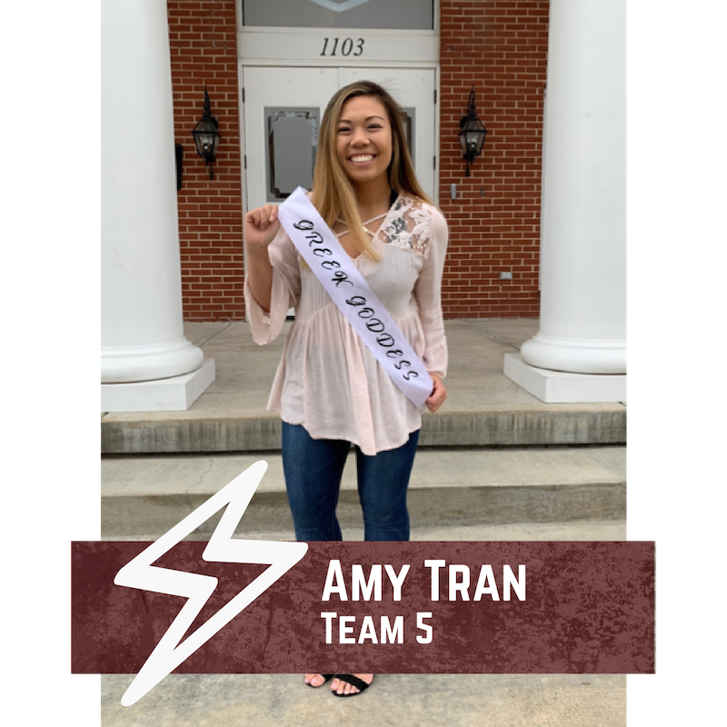 MSUGreekWeek's tweet image. Amy Tran 
Class: Junior 
Major: Exercise Movement and Science 
 “I am most excited about representing Delta Zeta as Greek Goddess and also being able to step out of my comfort zone to do something I’ve been wanting to do since I was a Freshman.”