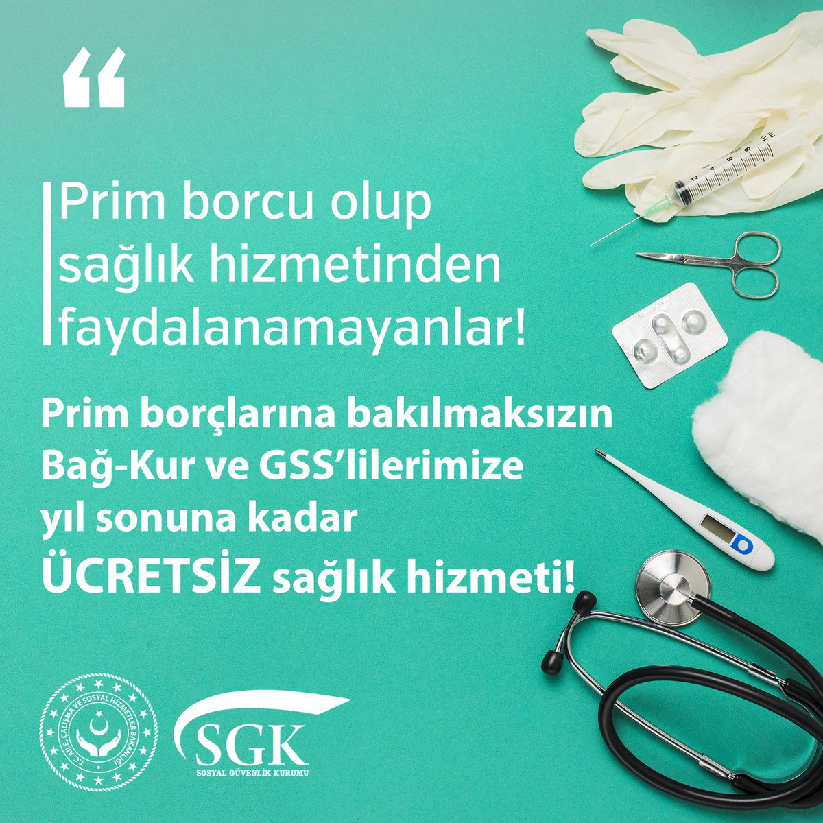 sgksosyalmedya's tweet photo. Prim borcu olup sağlık hizmetinden faydalanamayalar ⚠ https://t.co/zuC7Ei3MIn