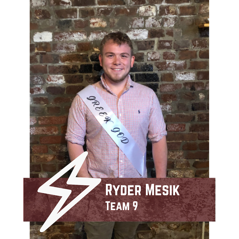 MSUGreekWeek's tweet photo. Ryder Mesik
Class: Junior
Major: Political Science
The thing that excites me the most about being greek god is representing my team 9 group members in greek week, and being actively involved in FSL life on the Missouri State Campus. https://t.co/x8KE1nHiM0
