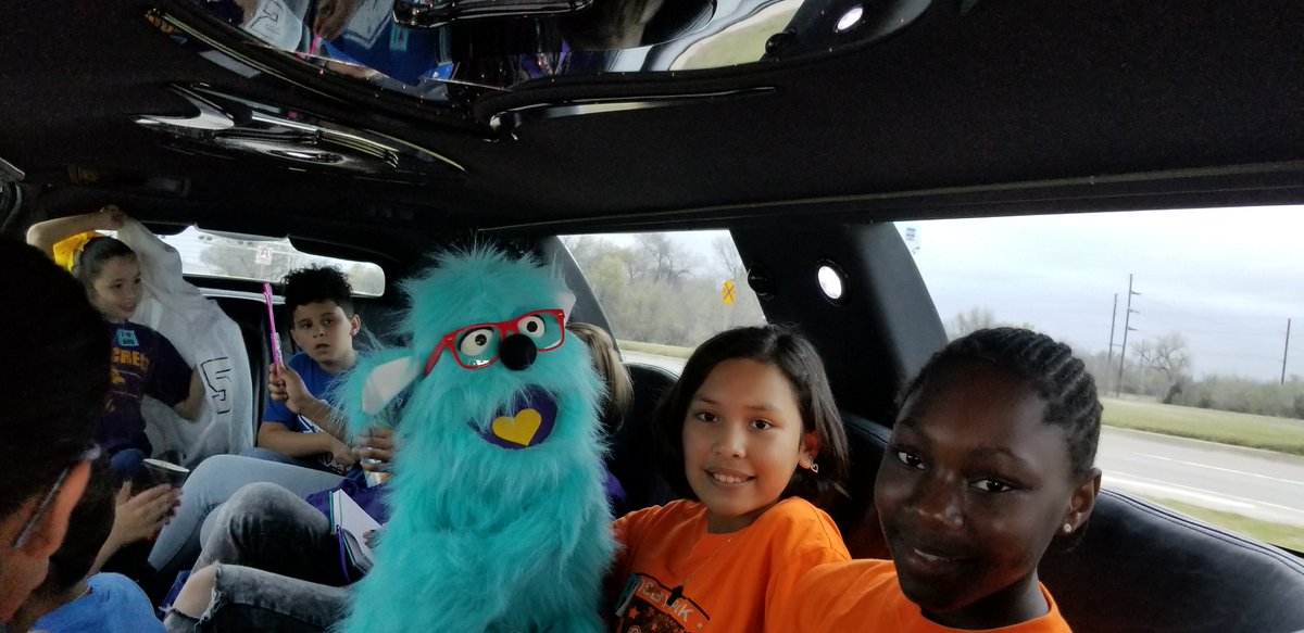 LawtonPS's tweet photo. Here's me riding in a LIMO with our winning teams from #BattleoftheBooks! As you can see, sometimes it's tiring being such fabulous readers. #BobTweets #LPS #Reading https://t.co/1QjVEMxt9b