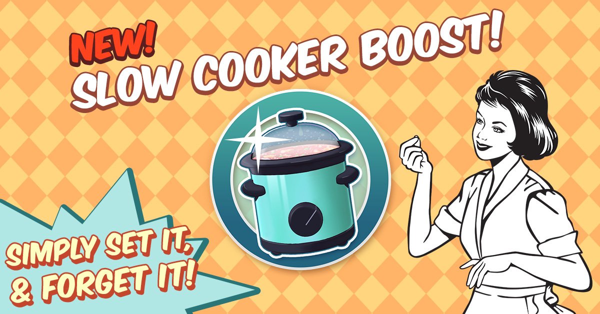 CookingCrazeApp's tweet photo. NEW BOOST ALERT! Try the new Slow Cooker Boost! Simply purchase the Boost, use it, and come back to the game after 8 hours for a finished level. 🍴😂
#happyaprilfoolsday #cookingcraze #cookinggame #aprilfools #newboost https://t.co/tE7buCrkWr