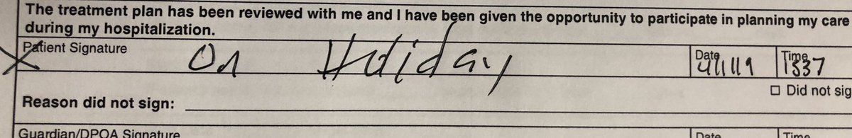 my sick lil patient’s signature is relatable