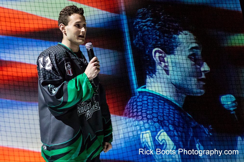 BREAKING NEWS!We are excited and proud to announce our very own RoughRider <a href="/Sassonboy123/">Max Sasson</a> will be live on NHL Network TODAY at 3:50 CST! He’ll be interviewed for his bravery to step up to sing the National Anthem before he played in our game. Tune in and cheer on Max! <a href="/USHL/">USHL</a>