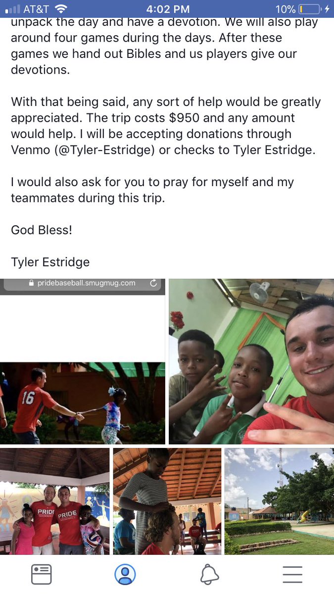 estridgetyler's tweet photo. I am raising money to go on a mission trip to the Dominican Republic with a summer baseball team called the Piedmont Pride. Anything would help and be greatly appreciated! God bless https://t.co/biPAjUYuxF