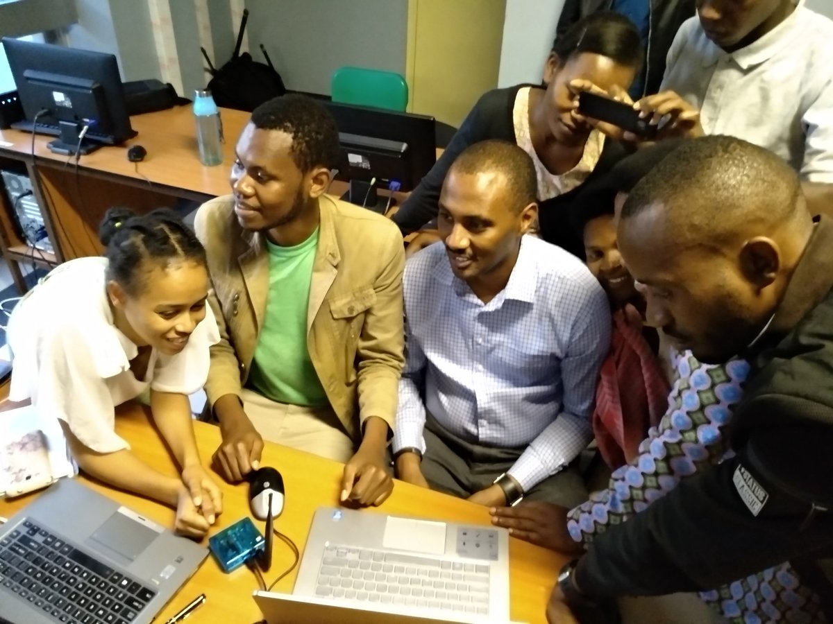 marcozennaro's tweet image. Great IoT workshop at @ACEIoT_UR in Kigali this week. Hands-on microPython with @pycomIOT devices. Tomorrow we will deploy the first @thethingsntwrk gateway! Stay tuned! #iot4d @ictpnews