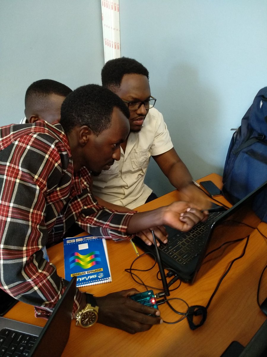 marcozennaro's tweet image. Great IoT workshop at @ACEIoT_UR in Kigali this week. Hands-on microPython with @pycomIOT devices. Tomorrow we will deploy the first @thethingsntwrk gateway! Stay tuned! #iot4d @ictpnews