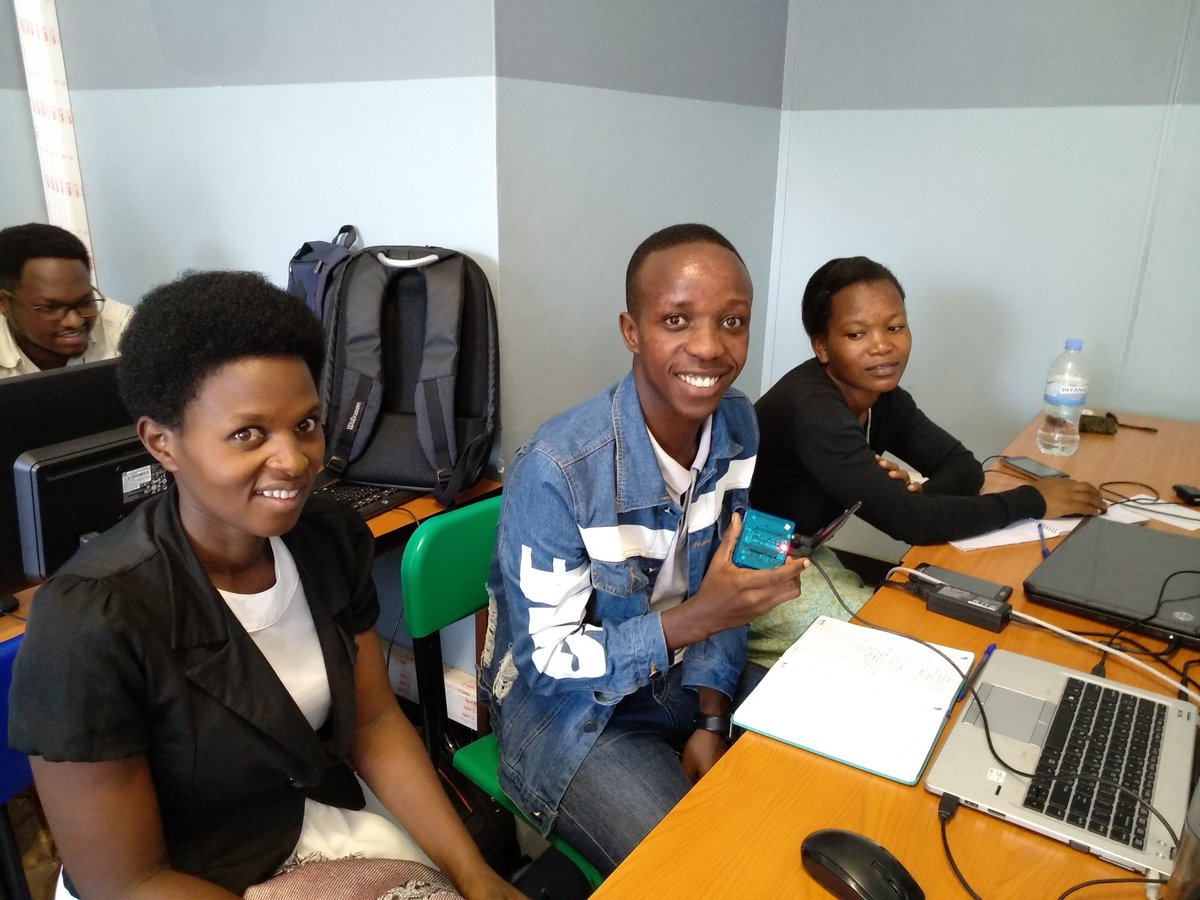 marcozennaro's tweet image. Great IoT workshop at @ACEIoT_UR in Kigali this week. Hands-on microPython with @pycomIOT devices. Tomorrow we will deploy the first @thethingsntwrk gateway! Stay tuned! #iot4d @ictpnews