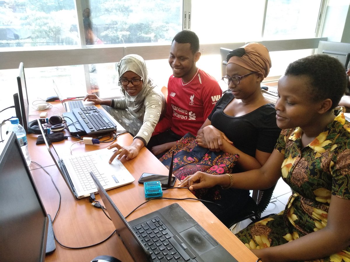 marcozennaro's tweet image. Great IoT workshop at @ACEIoT_UR in Kigali this week. Hands-on microPython with @pycomIOT devices. Tomorrow we will deploy the first @thethingsntwrk gateway! Stay tuned! #iot4d @ictpnews