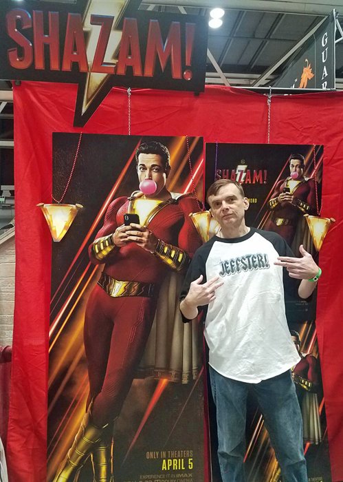 mikexshields's tweet photo. Hey @ZacharyLevi look who I bumped into at Planet ComiCon yesterday! Smash sequel alert!! #ShazamVsDarkJeffster https://t.co/IMSh9y1o4t