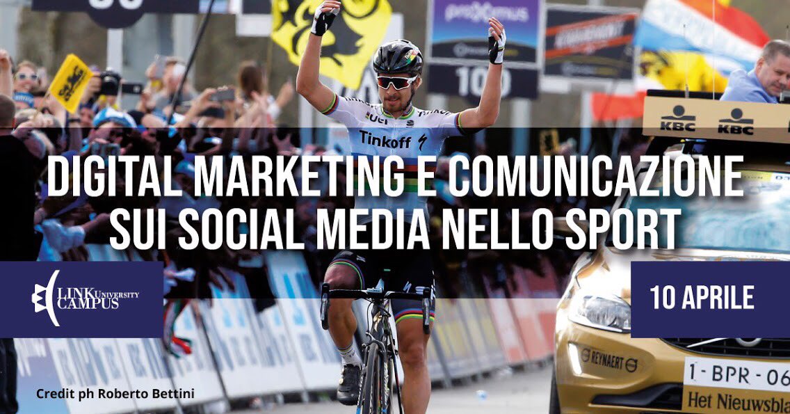 LinkCampus's tweet photo. “Digital marketing e comunicazione sui social per lo sport”, mercoledì #10aprile alle ore 9.30. 
Per informazioni ⤵️ 
https://t.co/f4MBiXDCT8 
#sport #digital #marketing https://t.co/XT3bzeNwwc