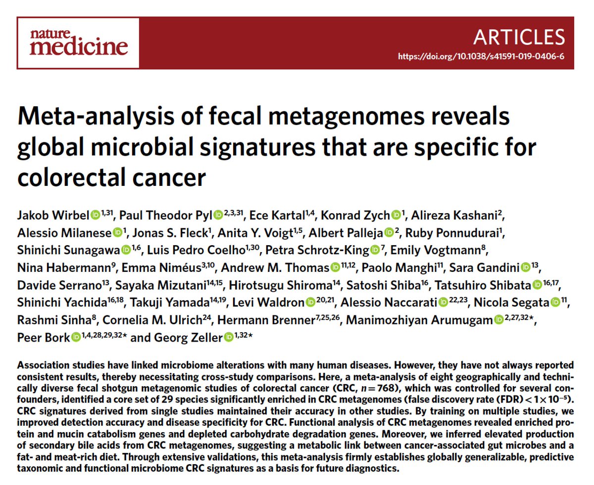 EricTopol's tweet photo. It's not enough to characterize the gut #microbiome by bacterial content. How #metagenomics tracks with colon #cancer, specific signatures
https://t.co/yIH1TeYeVg
https://t.co/jqRIcffhGZ
@NatureMedicine https://t.co/gCkxUk4bIA