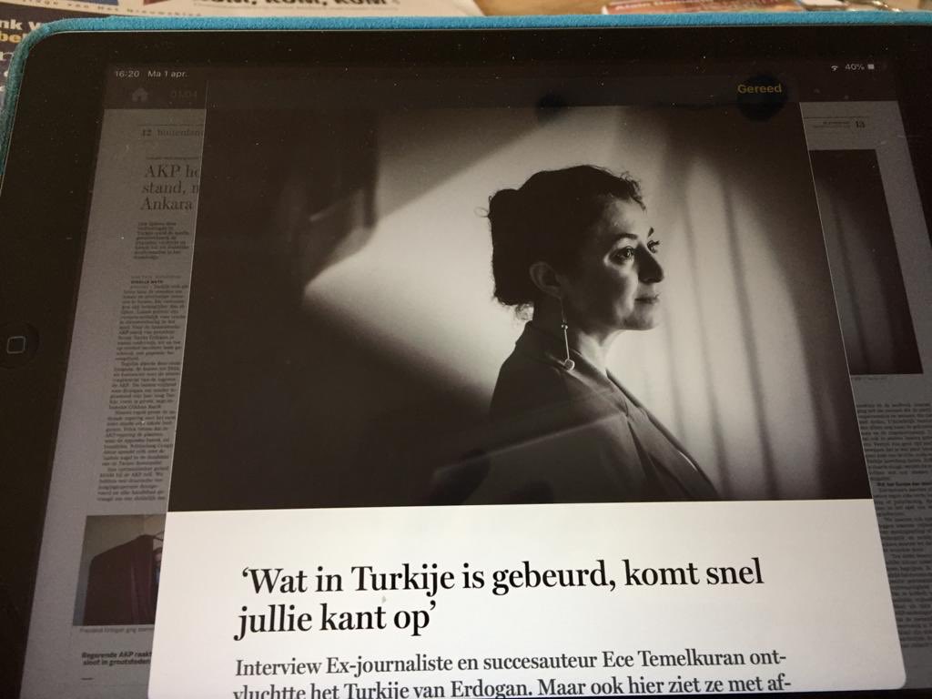 For Dutch readers, a thorough interview on #VerlorenLand is today on @destandaard “What has happened in Turkey will come to Europe” #HowToLoseACountry