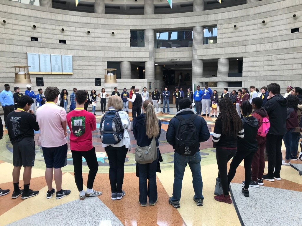 UofdU's tweet photo. U of D and Jesuit schools from all over the country came out to Detroit to experience its history and its culture. Together we discussed the issues Detroit has had, and the strides Detroit has made to become a great city once again, and the parallels in their own communities. https://t.co/iZRXfL8jpr