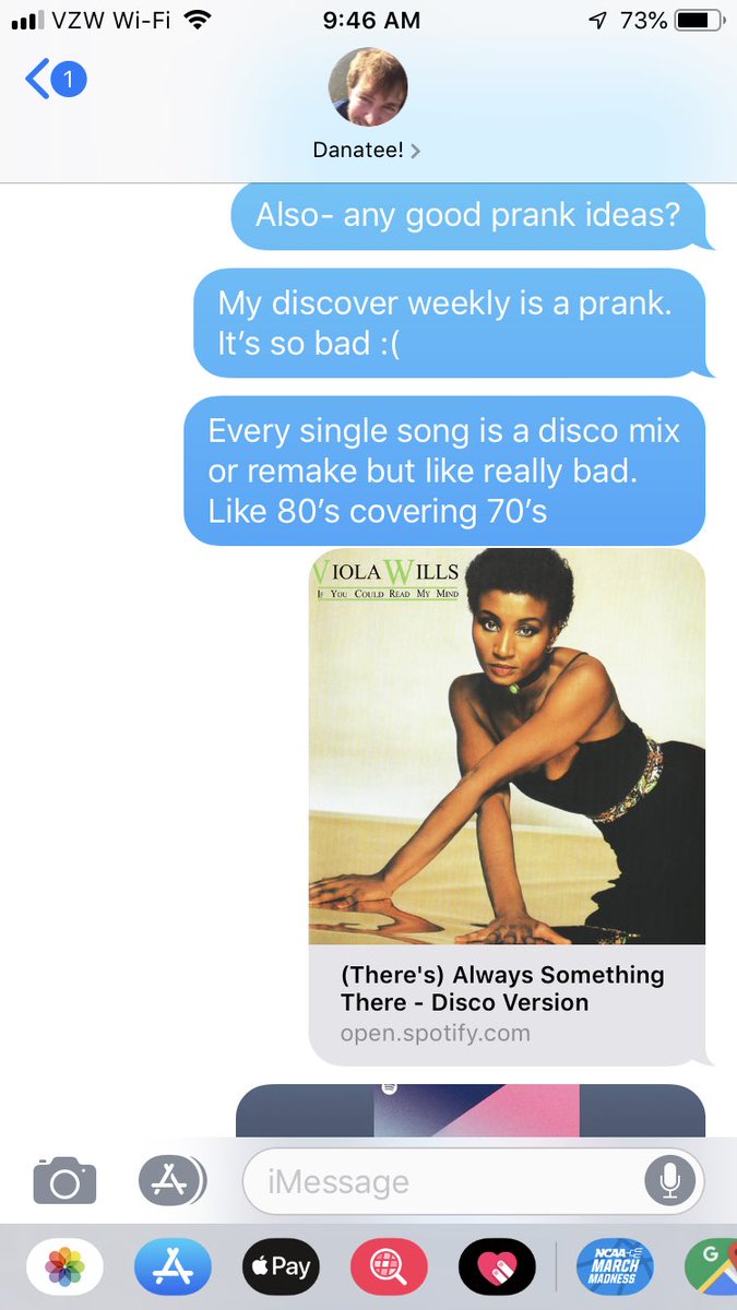 TheRealSlusk's tweet photo. .@Spotify is it a prank if I totally called it?? #AprilFoolDay #discocoverweekly
to be fair- I love disco! Just not disco covers 🕺🏻 https://t.co/NdnW4I9EVY