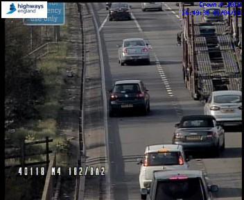 HighwaysSWEST's tweet photo. #M4 #Junction19 (#M32) to #Junction20 (#M5) there is a stranded car in lane one right at the end of the #Westbound entry slip at #J19 -- our traffic officers are on route to assist. https://t.co/G2iqycWzpc
