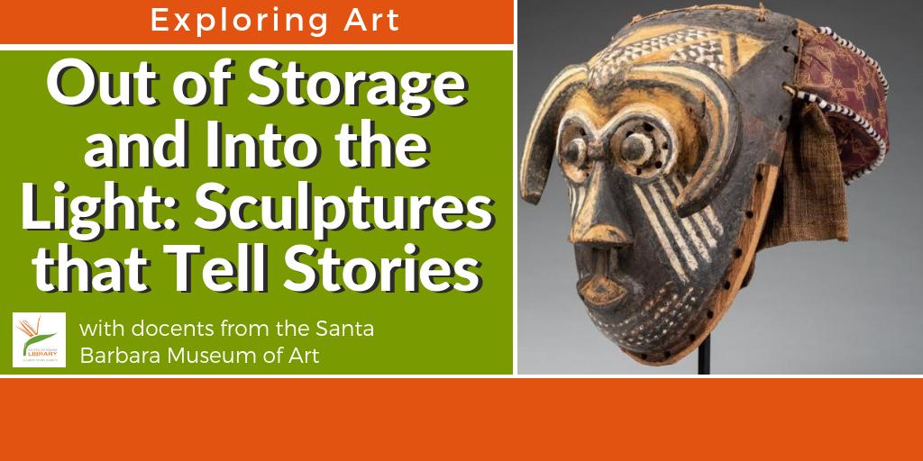 SBPLSystem's tweet image. #ExploringArt this month (Thur 4/11 @ 5:15pm) brings us into the world of sculpture from different locations + cultures, Ancient Egyptian, to 19th-cent. African, to 21st-cent. French. Some pieces have never before been exhibited, so make sure to visit SBMA afterwards to see them!