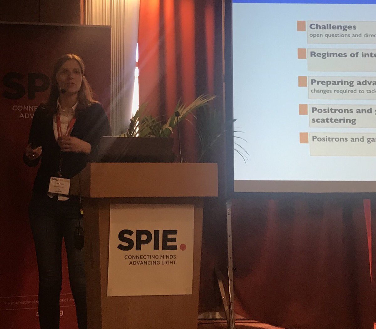 luis_os's tweet photo. .@golp_ipfn @istecnico #eppteam at #spie2019 with 4 invited talks: extreme plasmas, exascale computing, beam-beam physics and strong field QED, positron/gamma rays with intense lasers #inpairs @ERC_Research by Thomas G, Marija V, Ricardo F, and @luis_os https://t.co/Jn85ZIm8CG