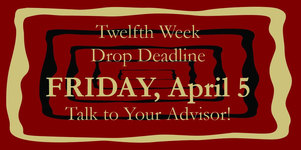 advisingfirst's tweet image. The &quot;12th week&quot; drop deadline is this Friday! It&apos;s the last day to drop a course with dean&apos;s permission. See @FSURegistrar academic calendar for more info: fla.st/2SADkuw See your advisor if you have questions!