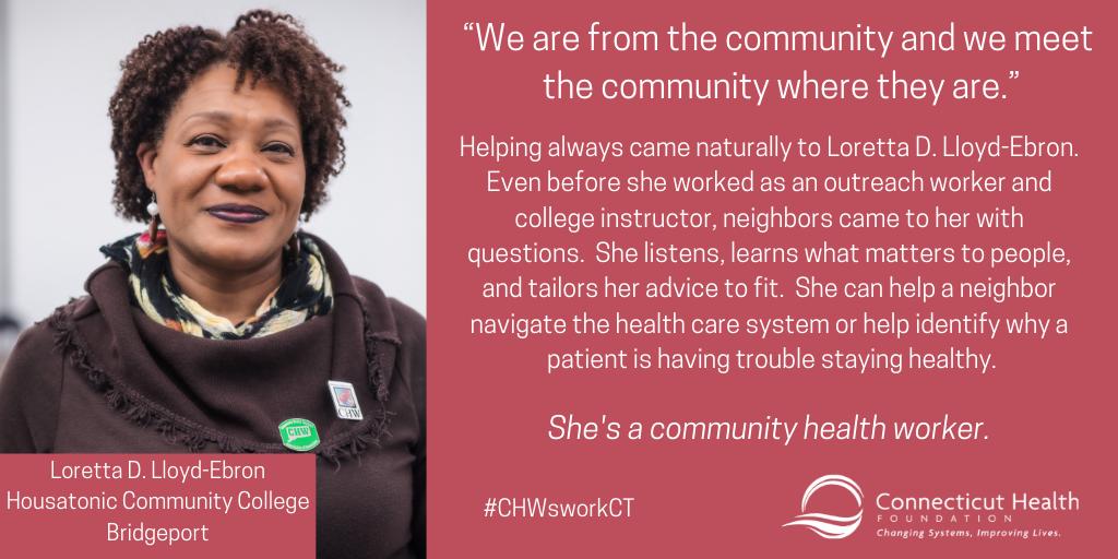 CTHealth's tweet photo. "We meet the community where they are": What makes community health workers unique https://t.co/RYLzgVkJbN #CHWsworkCT https://t.co/BI3qbteqHq