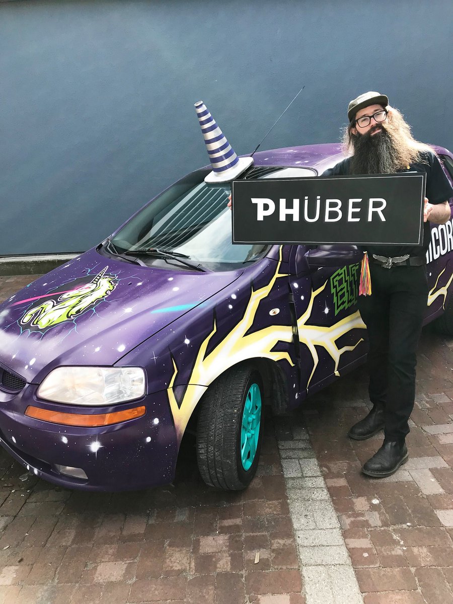 phillipsbeer's tweet photo. Introducing PHUBER - Vancouver's new ride-sharing service! The app is still in development, but Vancouverites in need of a ride can get Dave on his cell at 778-819-2141. Responses may be a bit delayed as he will need to safely park before checking his messages. #PHUBER #VANCOUVER https://t.co/gy6nWCyhaE
