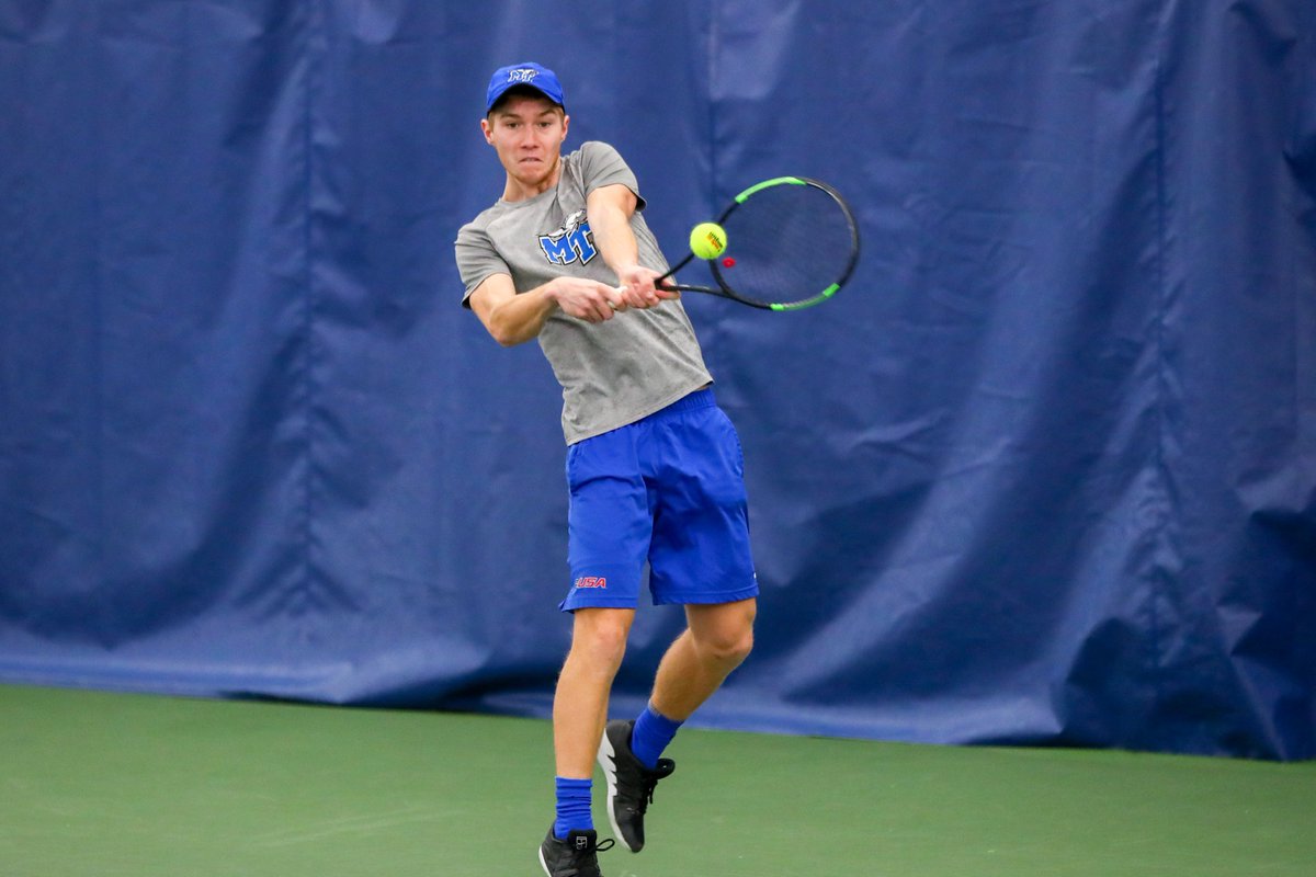 MT_MensTennis's tweet photo. 🚨 Pavel Motl jumps into the freshman season singles AND doubles top 🔟. 👀

Tied at No. 3️⃣ with a team leading 2️⃣1️⃣ doubles wins. 

No. 9️⃣ with a team leading 2️⃣1️⃣ singles wins. 

#GoBlueRaiders #HeIsNotDoneYet https://t.co/M3cWG8RAPM