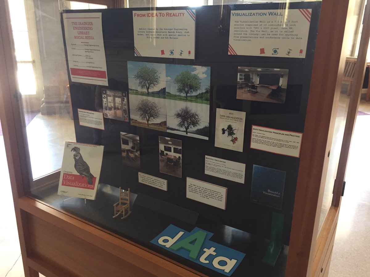 UI_IDEAlab's tweet image. Want to learn more about what the IDEA Lab has to offer? Check out the display cases at the Main Library (@IllinoisLibrary) in the Marshall Gallery to learn more! @graingerlibrary