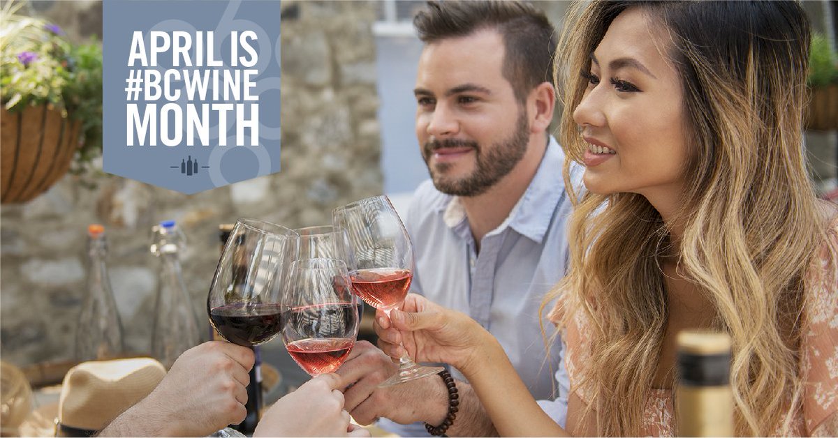 BCWine's tweet photo. NEWS RELEASE: No #AprilFools. #BCWineMonth returns! Get out and celebrate local BC flavours. Join us! https://t.co/Rr1YtIrdvU #BCVQA https://t.co/bhJFNWiG3x