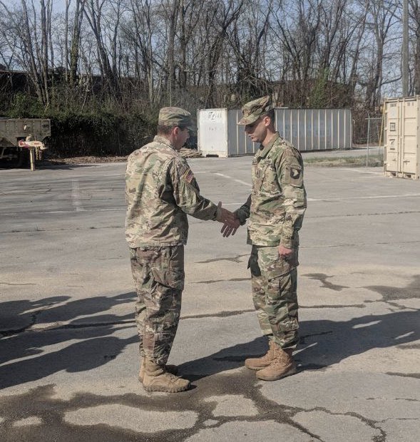 TheRealWarFires's tweet photo. Today WAR FIST promoted two of the hardest working Soldiers in the BDE! Congratulations to SGT Danielson and PFC Mclaughlin. #RedKnightRakkasans #MenOfWar #13F #EyesOfDeath #FIST ⛩ https://t.co/KeuOrmjn8I