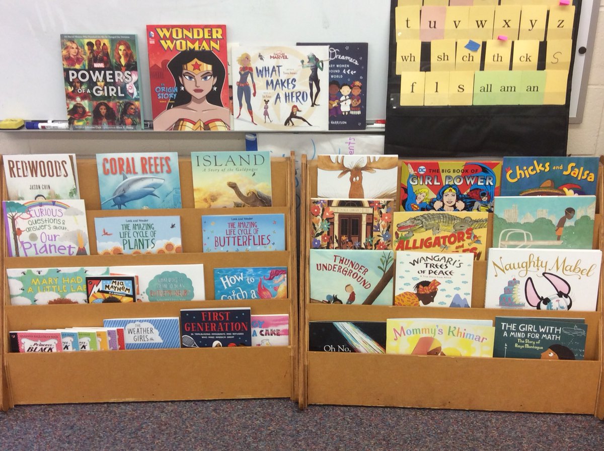 lmuellerTMP's tweet photo. Welcoming Ss back post spring break with new books! #cpsbest #firstgade #kidlit #readersareleaders #readallthebooks https://t.co/7rs4SuKLt4