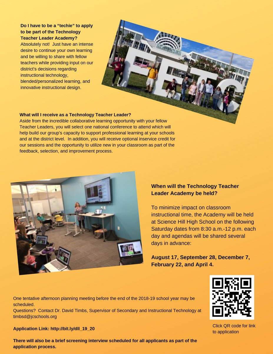 It may be April Fool's Day, but this is NO JOKE! Applications are now being accepted for the 4th cohort of the Digital Learning Teacher Leader Academy. Deadline for submission is Wednesday, April 18 at 4 p.m