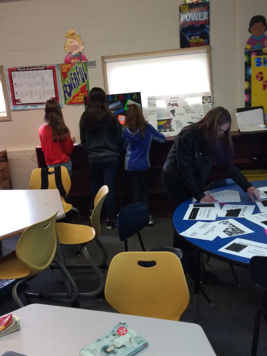 Students creating questions about their state that other students need to find the answers to.
