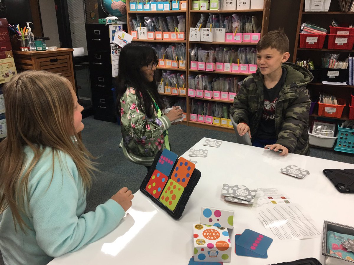 learn_w_lauren's tweet photo. These friends are making their own game of #tinypolkadot! #math4love @MathforLove #enrichment #AustinLearns https://t.co/s2Y0AE6uYc
