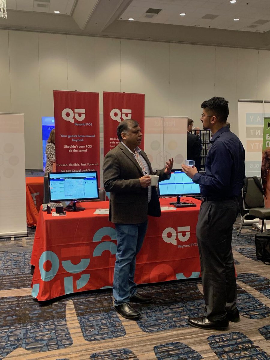 qu_pos's tweet photo. #FoodOnDemand editors #TomKaiser &amp; #NicholasUpton and @CowenResearch analyst #AndrewCharles predict digital restaurant orders to double in 4 years. Meet Qu's VP of Product Management at #FODC2019 Table 32 and learn about our delivery solutions. #ParijatJauhari #DeliverySolutions https://t.co/NnC5crDei8
