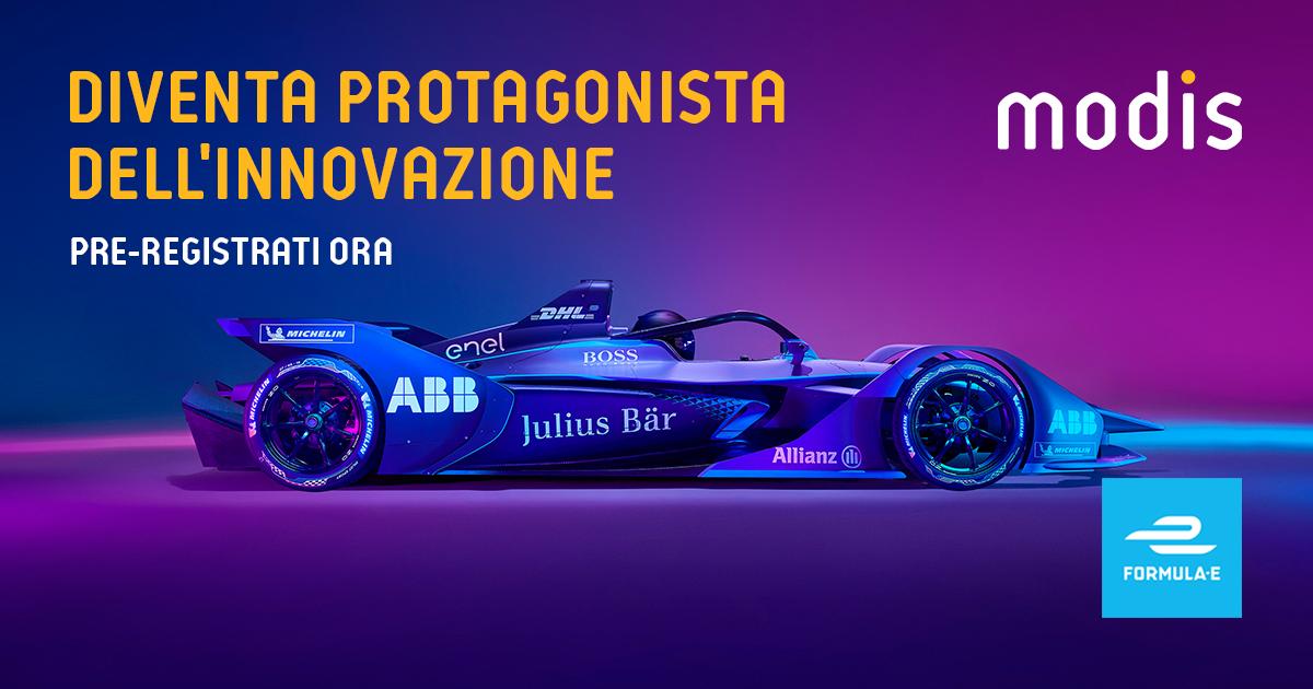 AkkodisItalia's tweet image. Manca poco all&apos;E-prix di Roma e Modis, Official Innovation Partner di @FIAFormulaE, lancia #InnovationManagerChallenge per trovare il giovane professionista che contribuirà alla costruzione della futura piattaforma operativa del campionato. #ModisIMC19 mod.is/lP5VSn