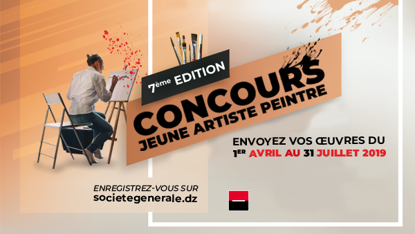 SG_Algerie's tweet photo. Vous êtes artiste peintre, amateur ou professionnel de l’Art moderne, vous souhaitez vivre une nouvelle expérience artistique? Participez à la 7ème édition de notre concours #JeuneArtistePeintre 
Inscription et conditions de participation: https://t.co/KY0Dufnrlq 
#TheFutureIsYou https://t.co/Mcrleglk34