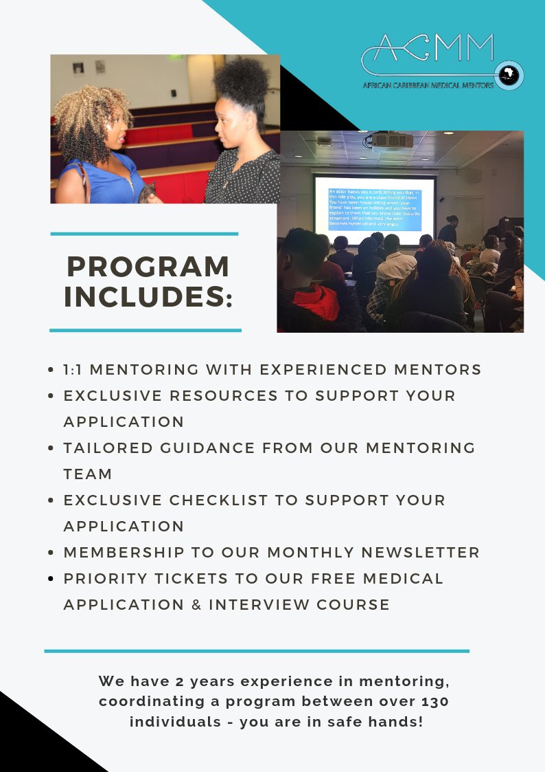 acmedicalmentor's tweet photo. We are excited to announce that our mentee applications are now open! 

HESA statistics have shown that black students represent just 3% of all students in medicine and dentistry.  To ensure we have a representative workforce, we need more black student representation. https://t.co/RIsVmkjRzO