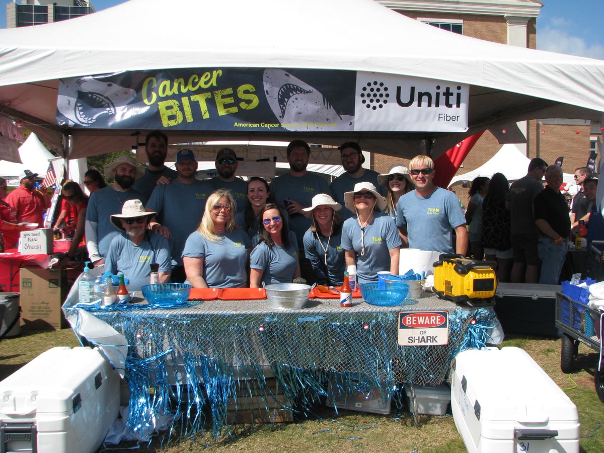 UnitiFiber's tweet photo. Another successful Saturday spent at the @AmericanCancer Annual Chili Cook Off! Our team made some scrumptious chili in the "Meat &amp; Beans" category and enjoyed a gorgeous day doing their part to support the fight against cancer. We couldn't be more proud of them! https://t.co/JIK01pIYnr