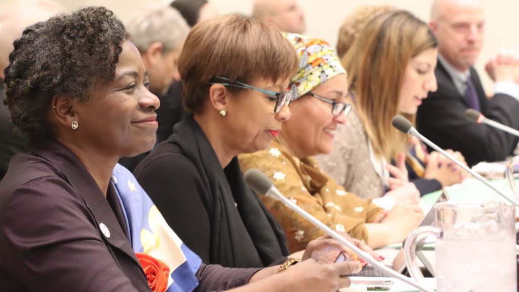 AminaJMohammed's tweet photo. We must engage women &amp; girls as agents of change, not merely as beneficiaries or victims. Empower women as this benefits them &amp; their families, communities &amp; nations. Thanks @AshleyJudd &amp; @Atayeshe for the passionate call to action for the rights of women &amp; girls. #ICPD25 #CPD52 https://t.co/i8QnHFonS0