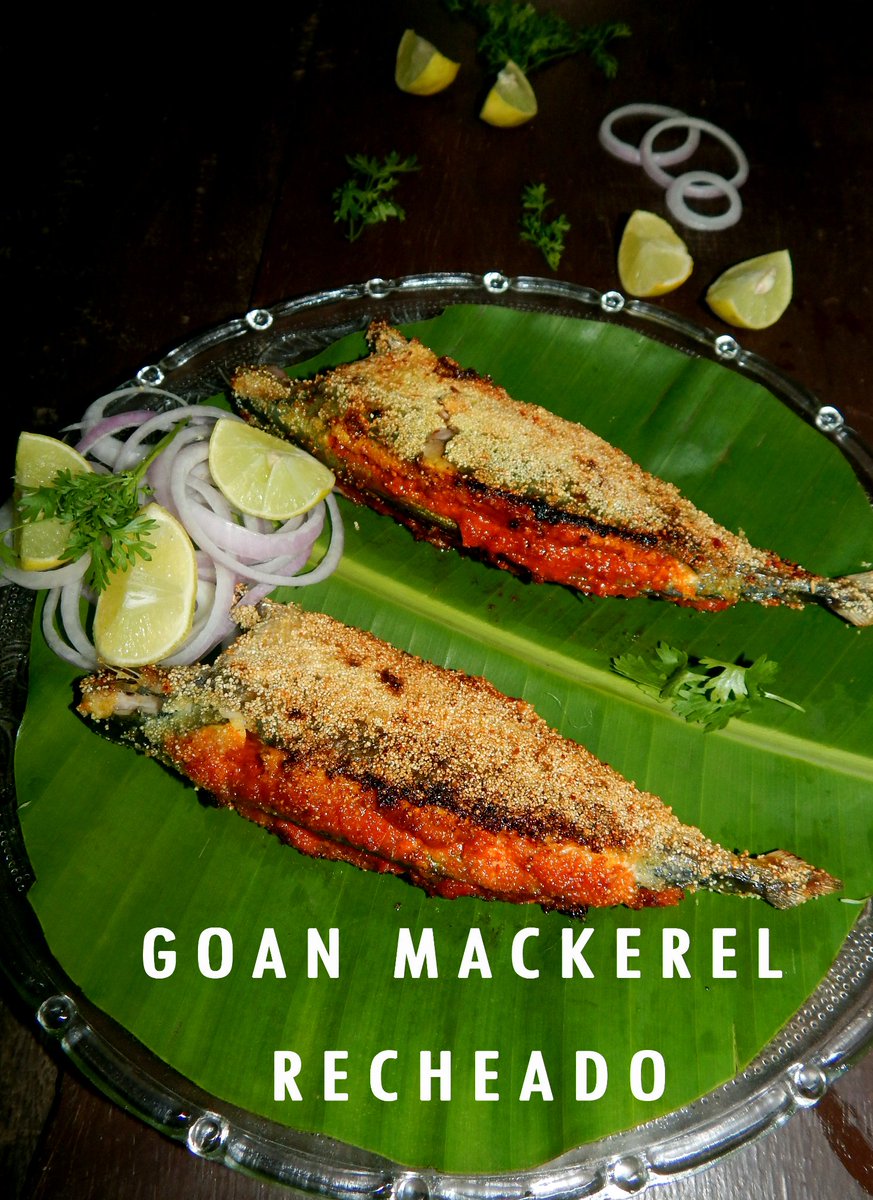 cookingaddictn's tweet photo. Mackerel Recheado is a goan seafood delight crispy pan fried mackerals fish stuffed with Recheado masala coated with semolina  (Rava) or flour is much loved by every goan. 
Recipe link: https://t.co/vZLrYK3JBL https://t.co/OALkyuKl3F