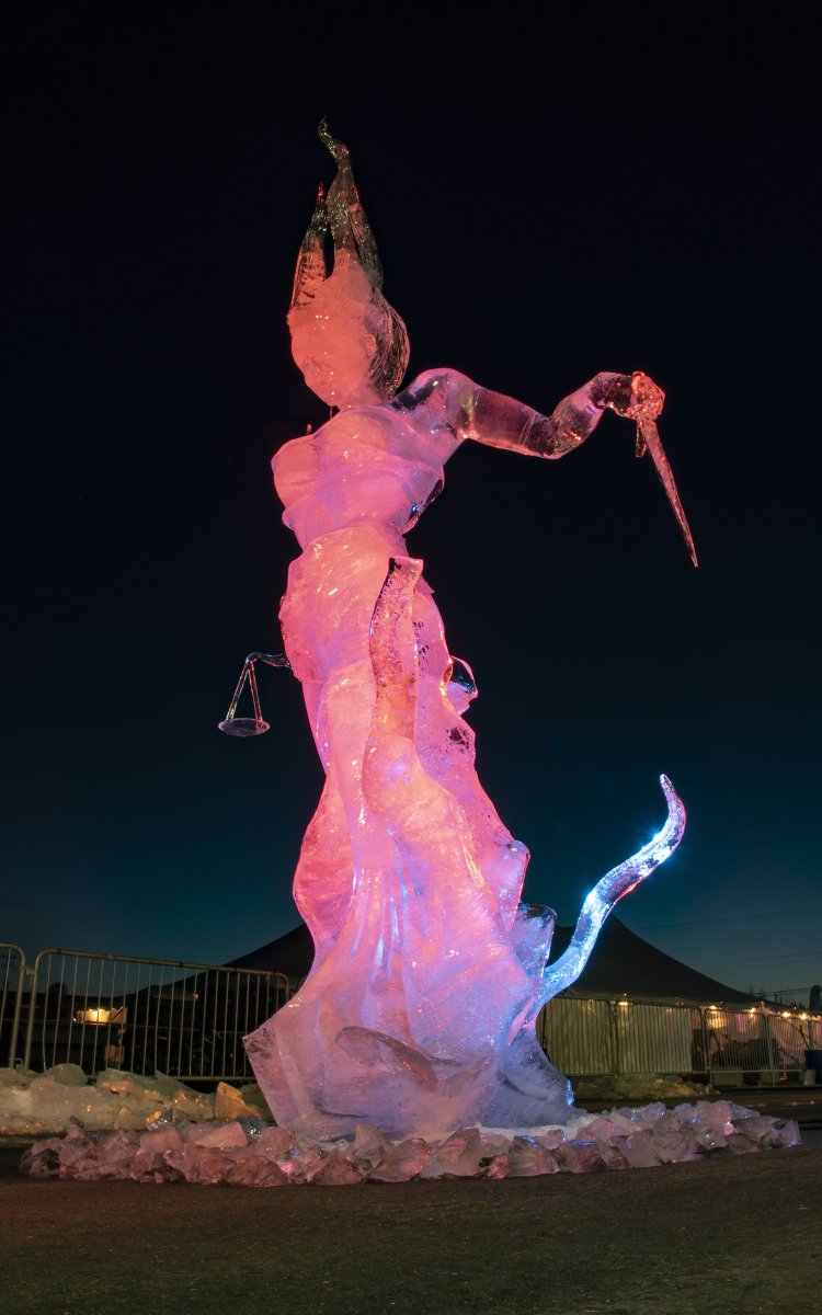 Balance, a carving by Ross and Tony Baisas, won the top prize at the 7th annual #DeBeersInspiredIce international ice carving competition in #Yellowknife on the weekend. It was also named People's Choice winner. #LJJ2019 #icecarving