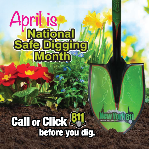 NewYork811's tweet image. Celebrate National #SafeDigging Month by getting the latest safety info from the experts in #DamagePrevention at #NewYork811 Know what&apos;s below – Call or click 811 before you dig, 24 hours a day, 365 days a year.