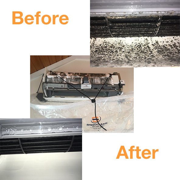 SpeedClean_HVAC's tweet photo. Check out this ductless unit before and after a cleaning using our Mini-Split Bib® Kit. https://t.co/filyGFBsmE #hvac #msbkit #techlife https://t.co/UHNSfi1ARc
