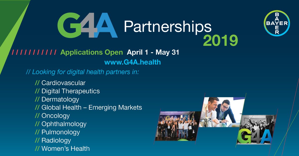 G4Ahealth's tweet photo. No #AprilFools joke here! Applications are open for our #G4A 2019 Partnerships program! Take a look at this year’s challenges and submit by May 31 here: https://t.co/L9ld19DKn1 https://t.co/pRjAIEgoxM