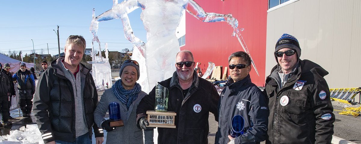 A Canadian team of two brothers made their inaugural appearance memorable by setting a record score to win the seventh annual #DeBeersInspiredIce International Ice Carving Competition. Read the story with full results here bit.ly/2OG1wGm  #LJJ2019 #SpectacularNWT